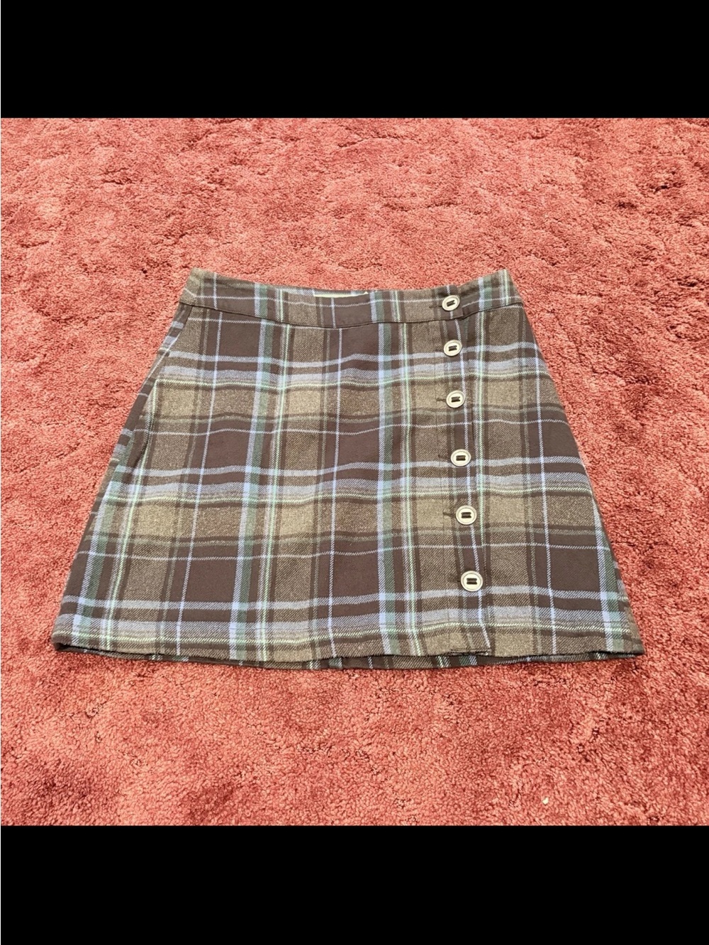 Aventura Plaid Midi Skirt in Blue and Black